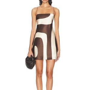 SIR the label Brown and Cream Mini Dress